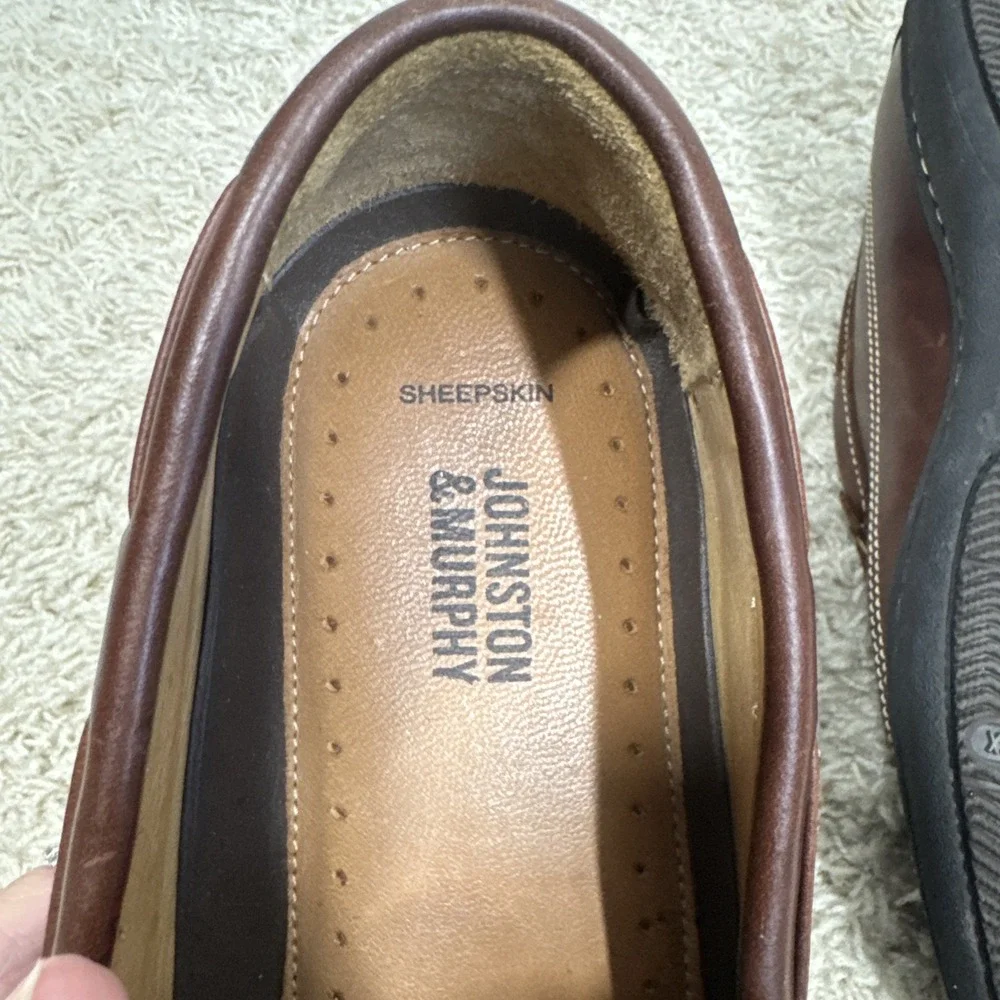 Johnston & Murphy Fowler Venetian Soft Brown Sheepskin Leather Loafers Mens 10M
